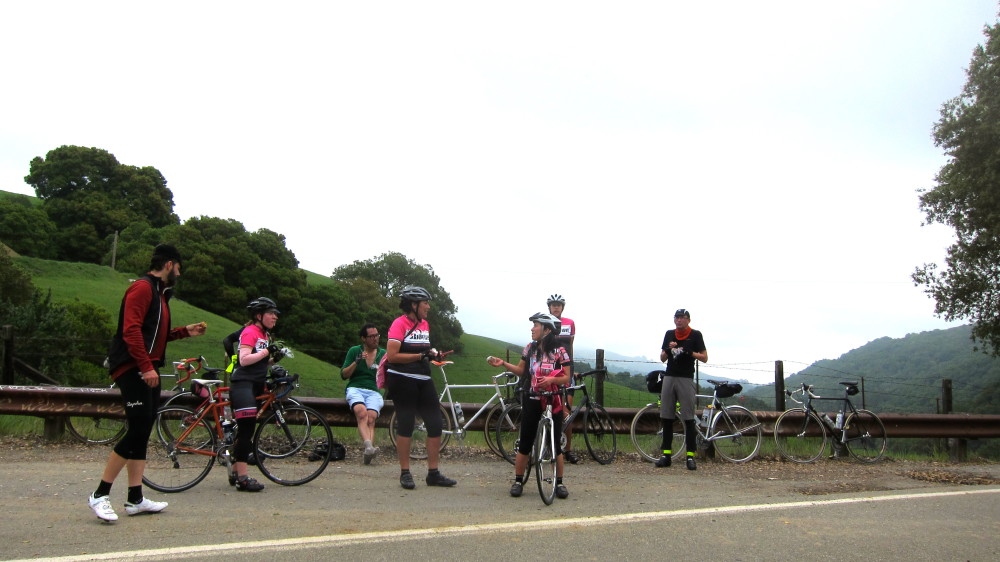 Snack break at the top of the Palomares climb: savory rice crispy cakes made by May!