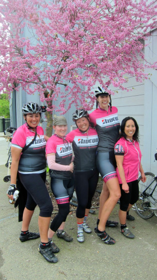 Think pink! We coordinated so well with the spring blooms in Sunol.