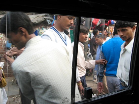 Window + Crowds in Delhi