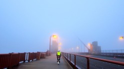 Heading into the fog over the Golden Gate Bridge